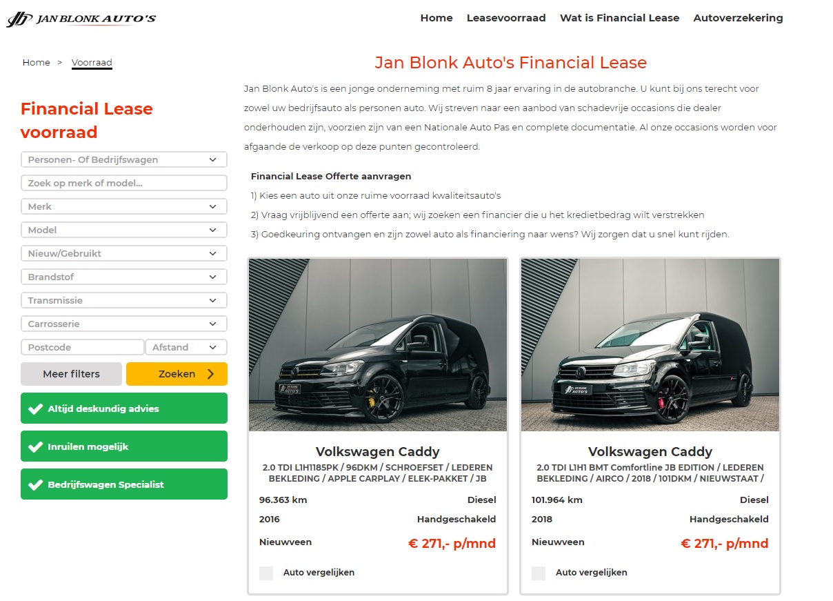 Leasevoorraad module autobedrijven